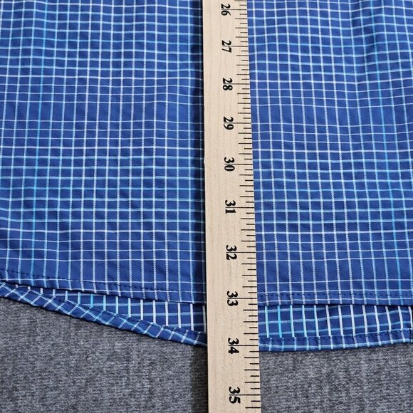 Tommy Bahama Shirt Men 3XLB Blue Plaid LS Performance Pit Vents Buttons Buttons - Picture 5 of 13